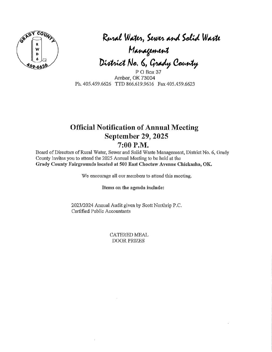 September 2025 Annual Meeting Notice